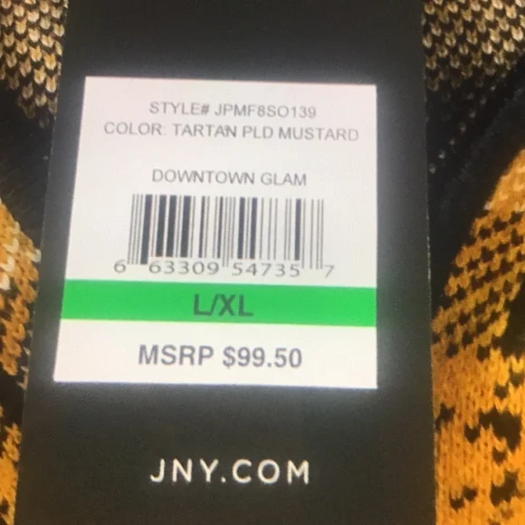 JONES NY SIGNATURE ACCESSORIES TOP. COLOUR - TARTAN PLD MUSTARD. SIZE- L / XL - Picture 12 of 12